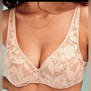 ThirdLove Unlined Foliage Perfect Coverage Bra in Blush Peach color Size 32G NWT